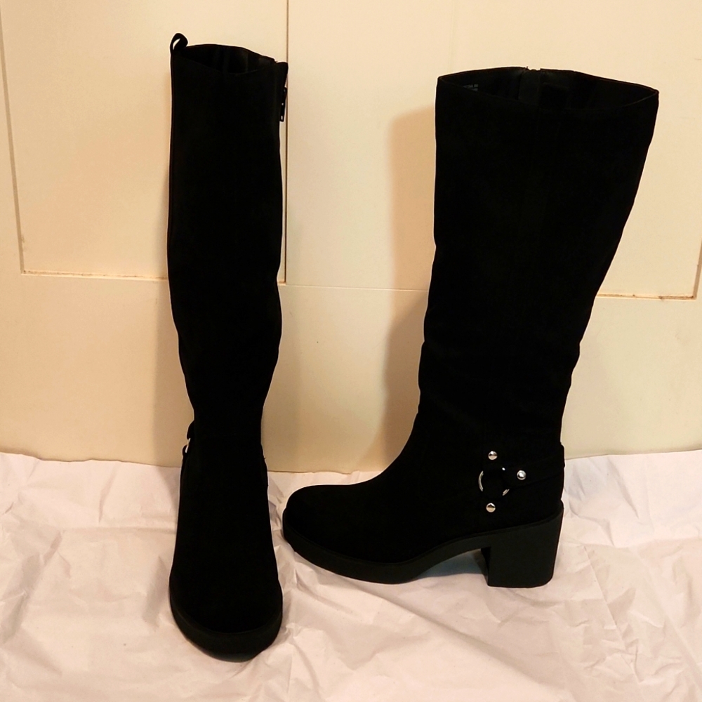 Style & Co Black Knee Tall Boots Wide Calf